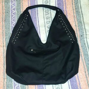 Gorgeous black hobo bag purse w. grommets